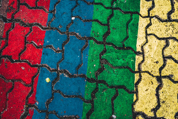 Texture and background of colorful tiles - 401371962