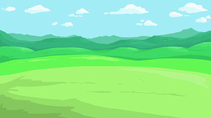 Obraz na płótnie Canvas New Cartoon Landscape background art illustration. Modern game brand nature wallpaper card design. Ecology education book web page image.