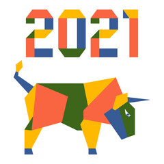 New Year Bull Ox Symbol 2021 Chinese Origami
