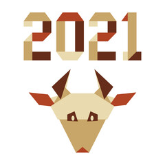 New Year Bull Ox Symbol 2021 Chinese Origami