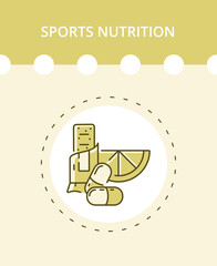 Sports nutrition icon. Protein. Simple illustration in flat style.