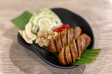 Isaan Sausage, Pork and Rice Sausage, Thai Street Food