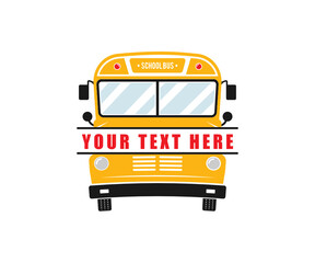 School Bus SVG, School Bus Monogram, School Bus Clipart, School Bus Vector Illustration