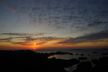 Kujukushima at sunset from Tenkaiho Observatory in Nagasaki, Japan - 九十九島の夕日 展海峰からの眺め 長崎 日本