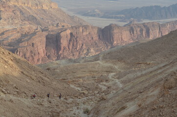 Fototapeta na wymiar landscape desert mountain Sahara Israel Jordan hike trail