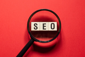 Seo word concept on cubes