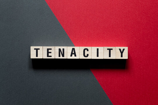 Tenacity Word Concept On Cubes