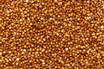 Overhead view of buckwheat grain