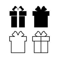 4 gift boxes icons. Vector illustration.
