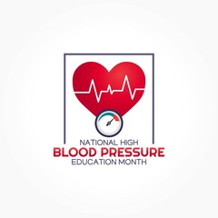 National High Blood Pressure Education Month Vector Illustration. Suitable for greeting card poster and banner.