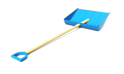 Shovel with wooden handle 3d render