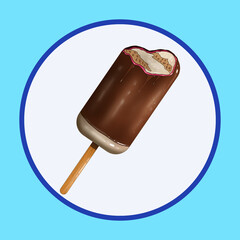 Ice-cream logo art illustration store design