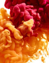 Color drop in water. Abstract background