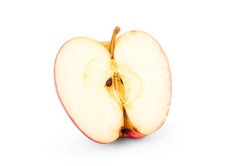 Red apple half isolated on white background.