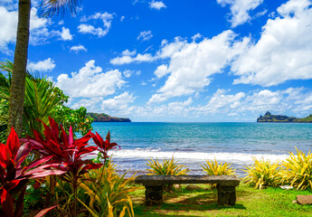 French Polynesia, Marquesas, Nuku Hiva. Peaceful place to stay  at the Hathieu Bay.