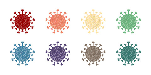 Corona Virus, Covid 19-NCP. Set of realistic viral cells. DNA and RNA Viruses. Vector illustration