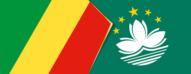 Congo and Macau flags, two vector flags.