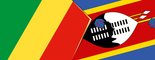 Congo and Swaziland flags, two vector flags.