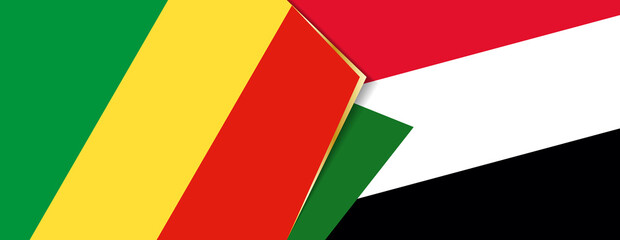 Congo and Sudan flags, two vector flags.