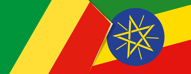 Congo and Ethiopia flags, two vector flags.