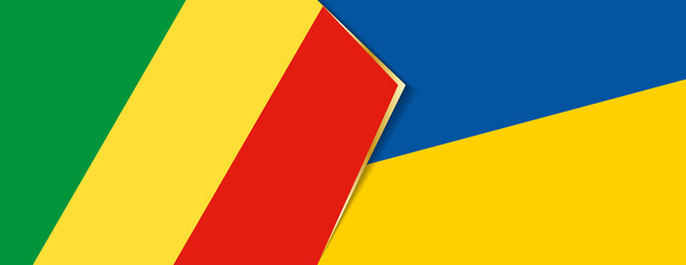 Congo and Ukraine flags, two vector flags.