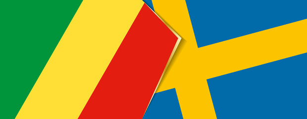 Congo and Sweden flags, two vector flags.