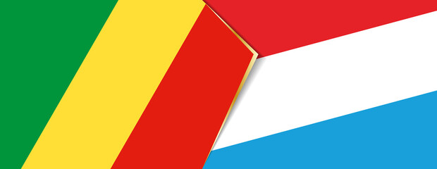 Congo and Luxembourg flags, two vector flags.