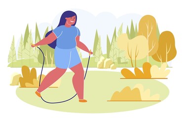 Flat Banner, Fun Sports in Park Out Town Vector.