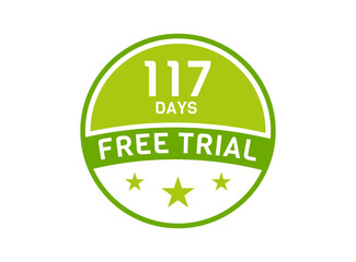 117 days free trial. 117 day Free trial badges