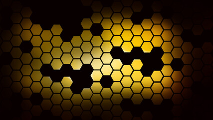 Gold honeycomb wallpaper art illustration popular background yellow hexagon design