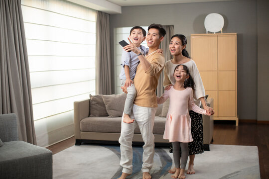 Young family and smart home