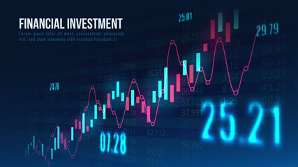 Stock market or forex trading graph in graphic concept suitable for financial investment or Economic trends business idea and all art work design. Abstract finance background. Vector illustration