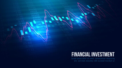Stock market or forex trading graph in graphic concept suitable for financial investment or Economic trends business idea and all art work design. Abstract finance background.