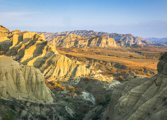 Stunning landscape of colorful cliffs ln VAshlovani nature reserve protected areas