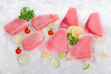 fresh tuna fish on fresh display