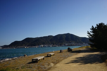 Scenic shore of Ganryujima, Ganryu Island, in  Shimonoseki, Yamaguchi, Japan - 山口 下関 巌流島