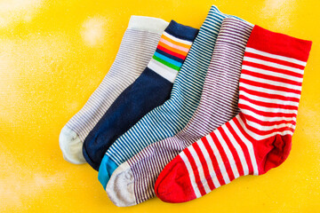 Down syndrome symbol colorful socks with lines