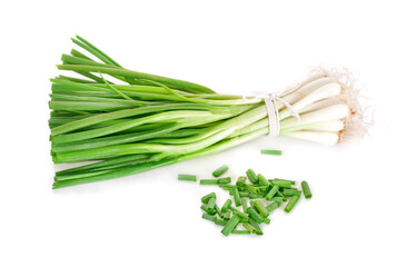 Fototapeta premium fresh scallion isolated on a white background
