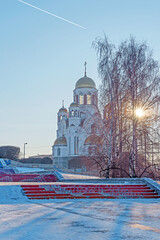 View of the Orthodox Church on a clear winter day