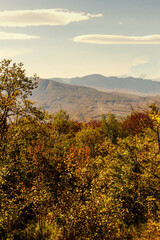 Fototapeta premium The mountainous area is an area for recreation and travel on a Sunny summer day.