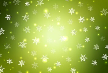 Light Green, Yellow vector background in Xmas style.