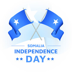 Crossed Somalia flags poles. template for independence day, National day poster design. vector illustration EPS 10