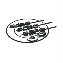 satay. asian food taste. satay icon.