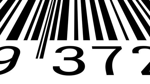 Barcode analyzing HUD intro.Parallel lines and digits animation. Abstract Bare code data seamless animation changing spacings and widths of the parallel lines and changing numbers.hacking.