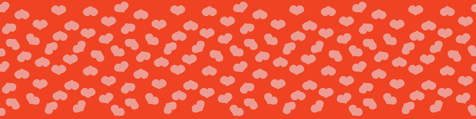 Little hearts vector border print. Surface print design for embellishing cards, posters, stationery, scrapbook paper, gift wrap, home decor, wallpaper, textiles, and packaging.