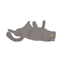 cartoon Happy Cat Laying Down icon, colorful design