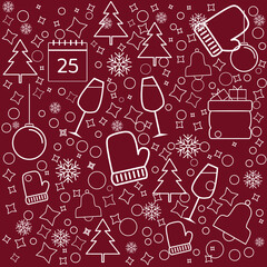 seamless pattern with christmas icons