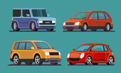 Car vector template on gray background. Flat style