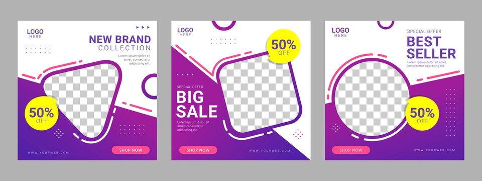 Social media post square banner template for fitness studio promotion digital marketing