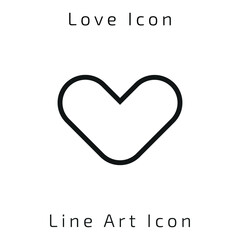 Obraz premium Line Art Love Or Heart Icon Using For Your Presentation, Website And Application